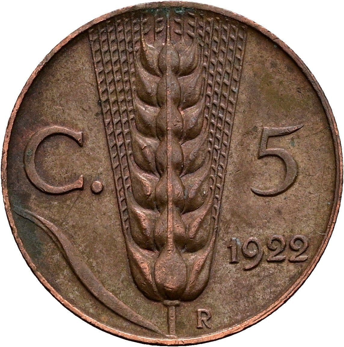 5 Centesimi Vittorio Emanuele III. 1900-1946 1922 – Rückseite