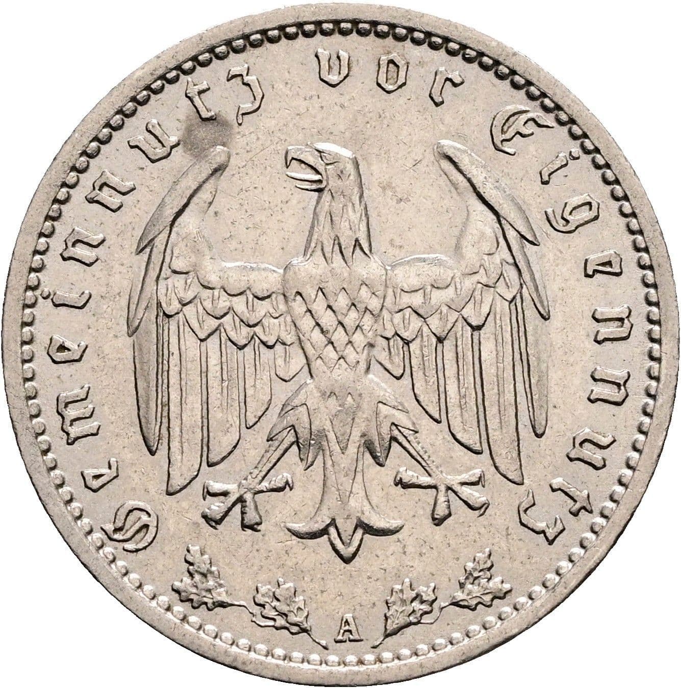 1 Reichsmark 1937 A – Rückseite
