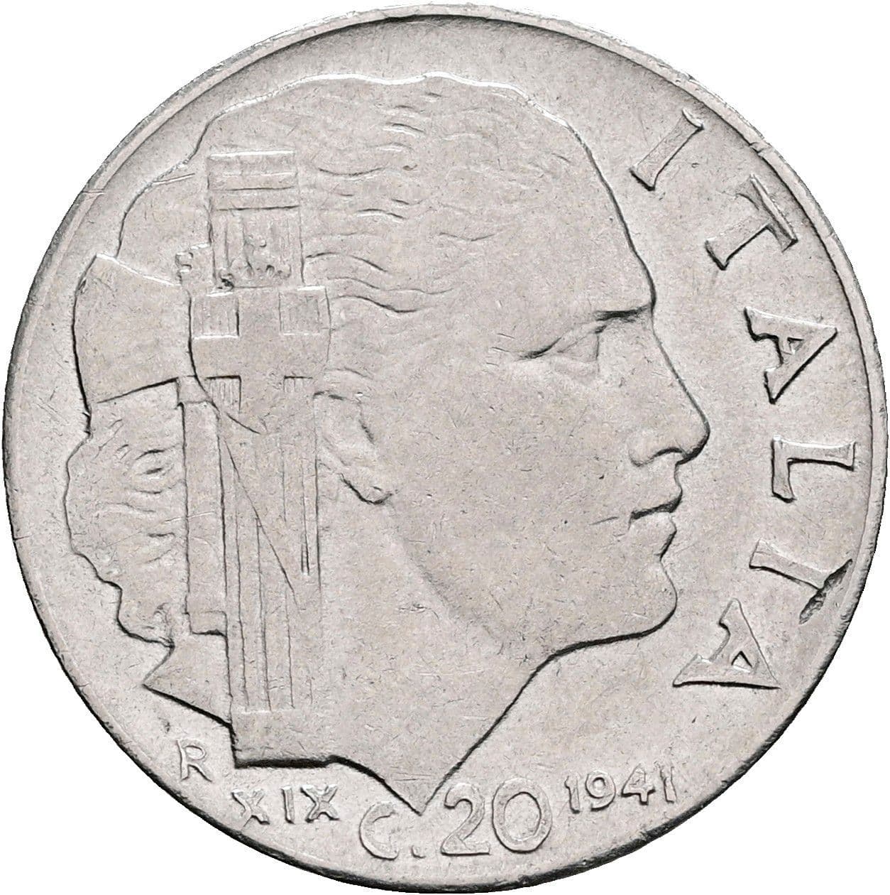 20 Centesimi Vittorio Emanuele III. 1900-1946 1941 – Rückseite