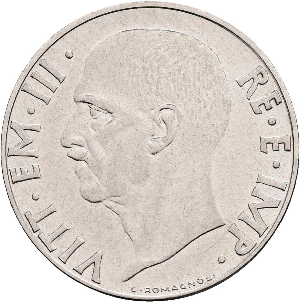 20 Centesimi Vittorio Emanuele III. 1900-1946 1939 – Vorderseite