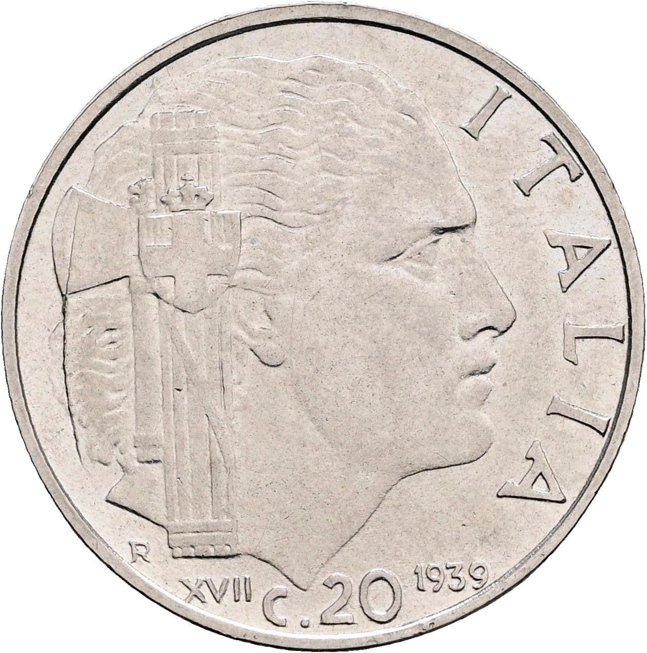20 Centesimi Vittorio Emanuele III. 1900-1946 1939 – Rückseite