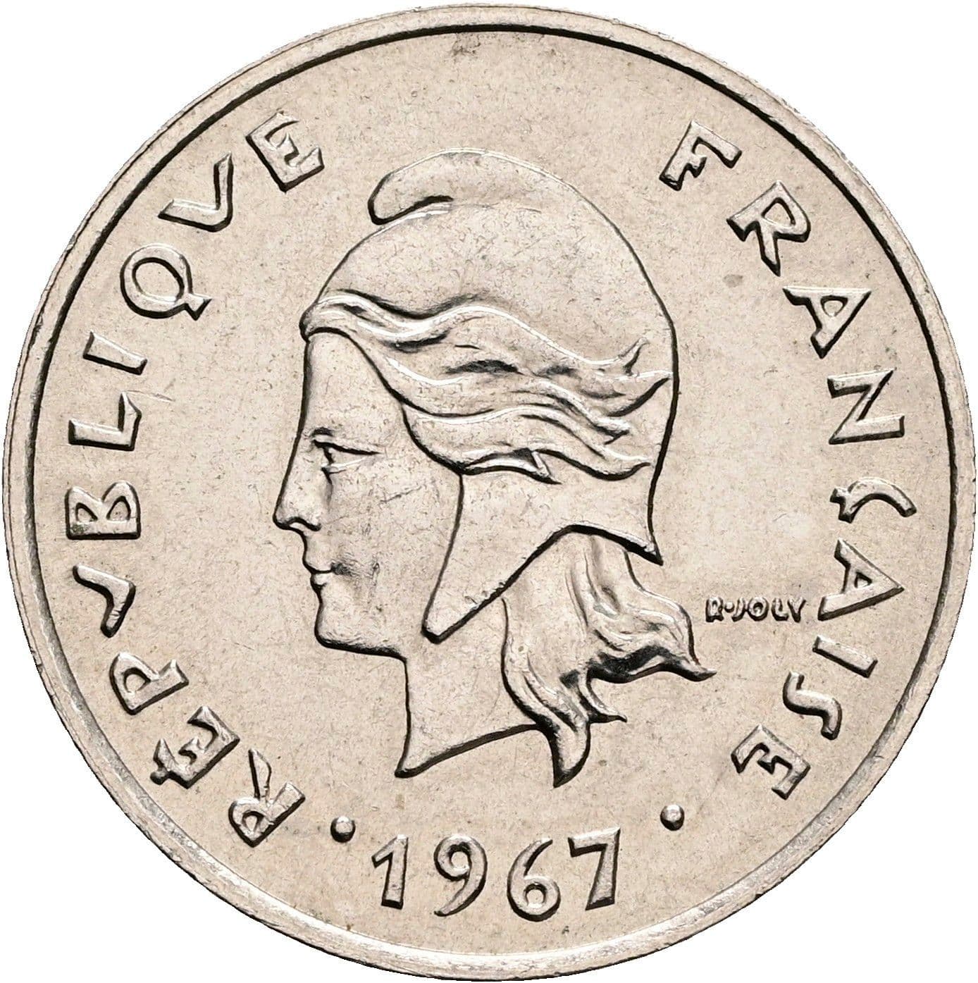 10 Francs 1967 – Rückseite