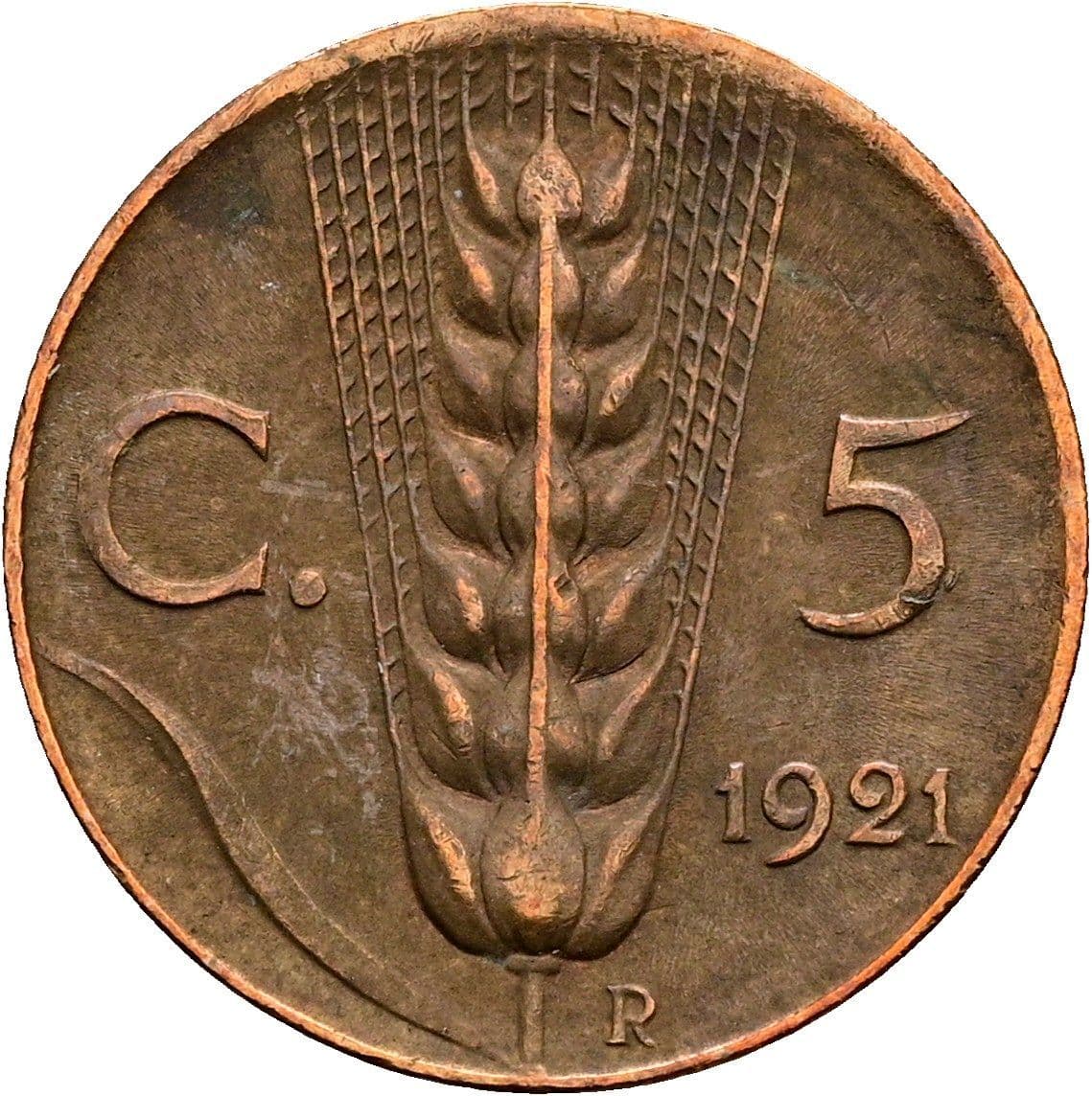 5 Centesimi Vittorio Emanuele III. 1900-1946 1921 – Rückseite