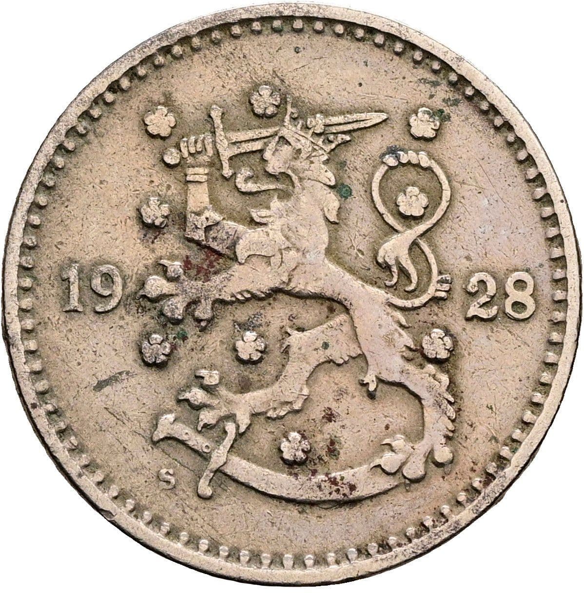 1 Markka 1928 S – Rückseite