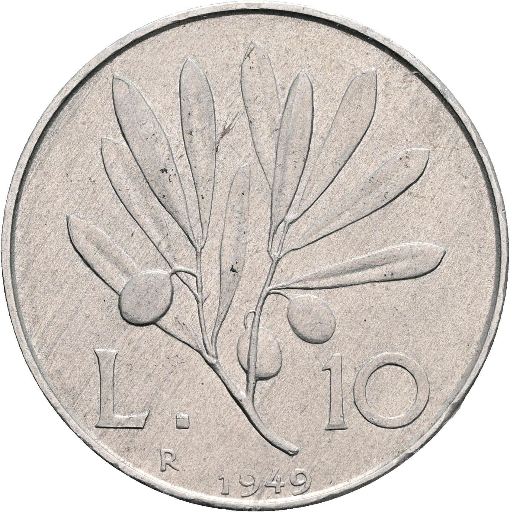 10 Lire 1949 – Vorderseite