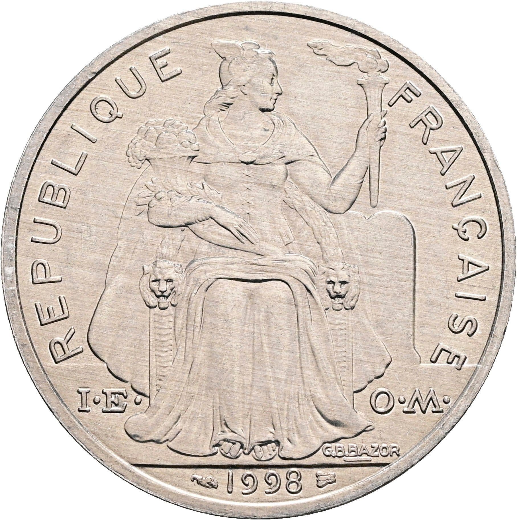 5 Francs 1998 – Rückseite