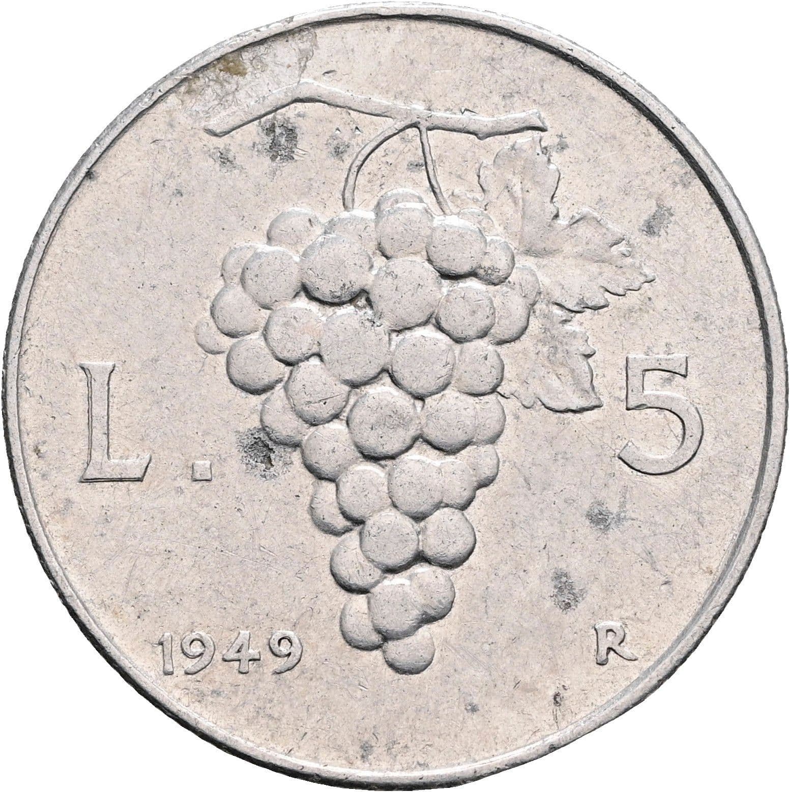 5 Lire 1949 – Rückseite