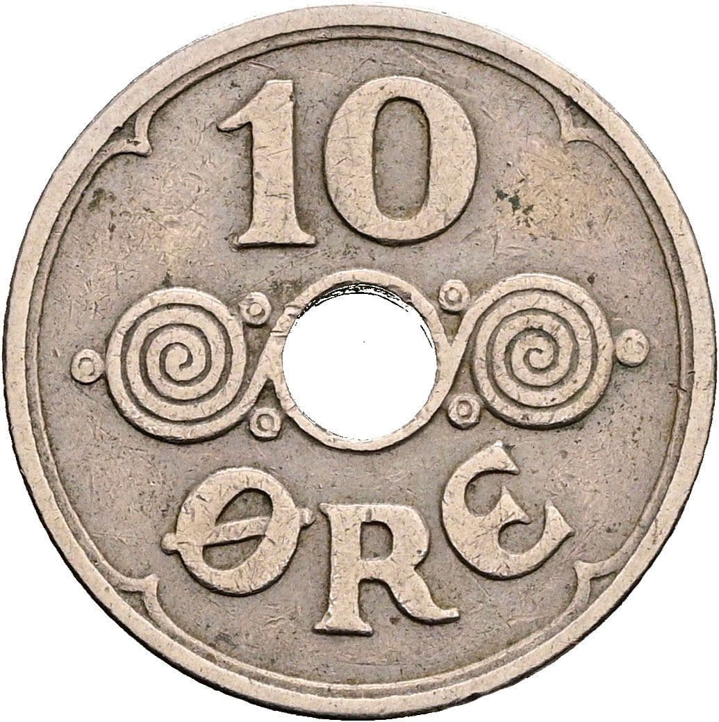 10 Öre Christian X. 1912-1947 1934 – Vorderseite