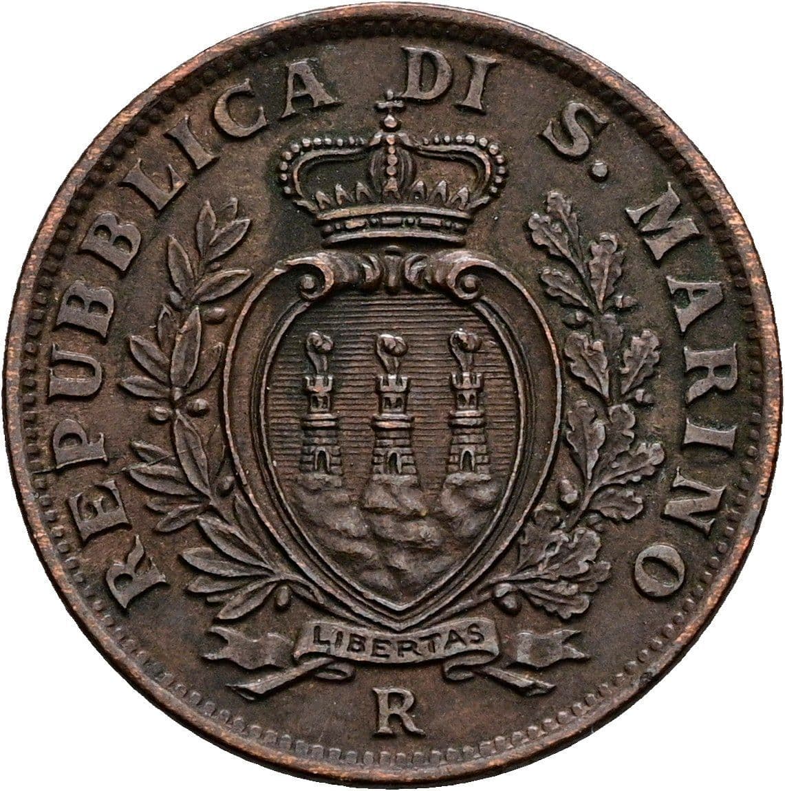 5 Centesimi 1935 – Rückseite