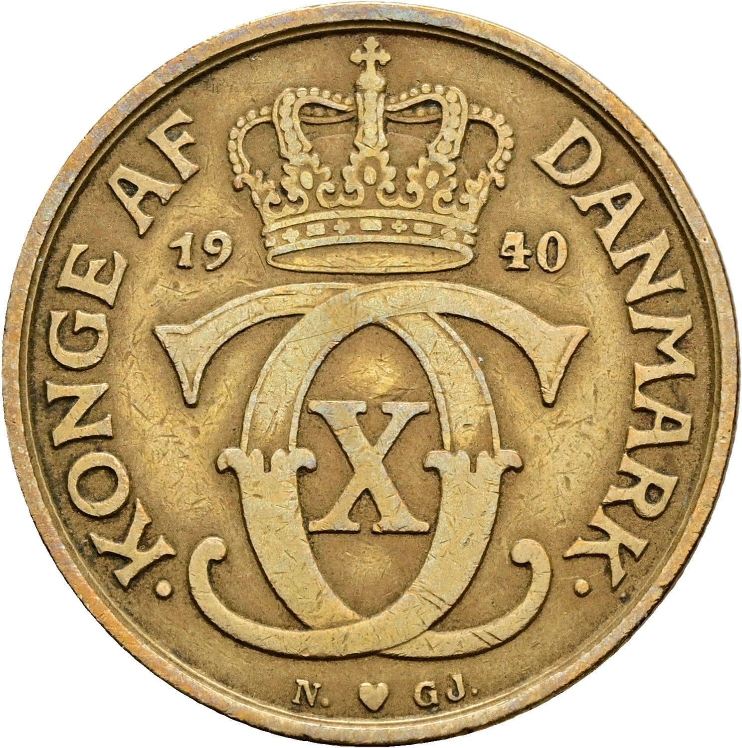 1 Krone Christian X. 1912-1947 1940 – Rückseite