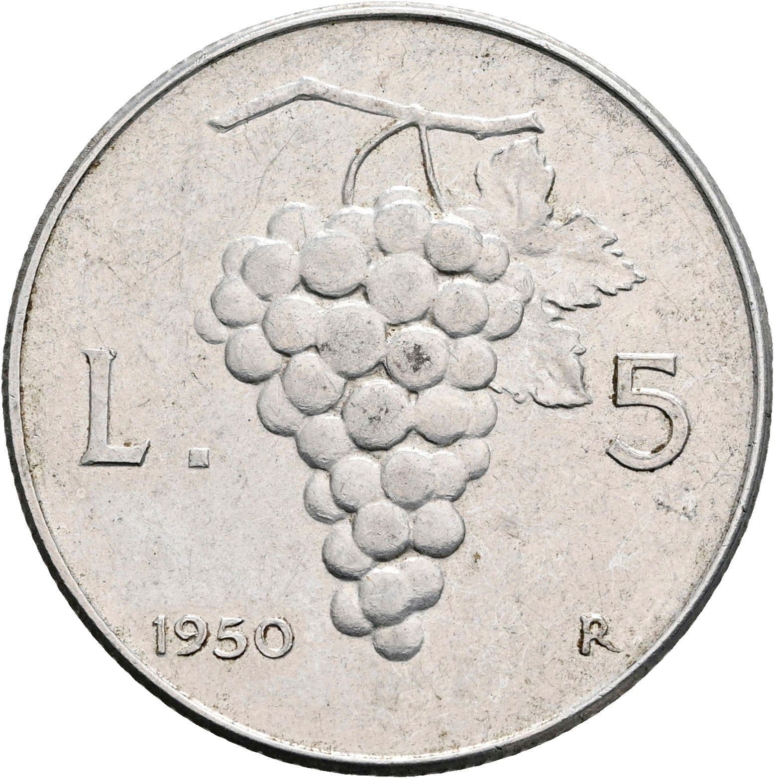 5 Lire 1950 – Rückseite