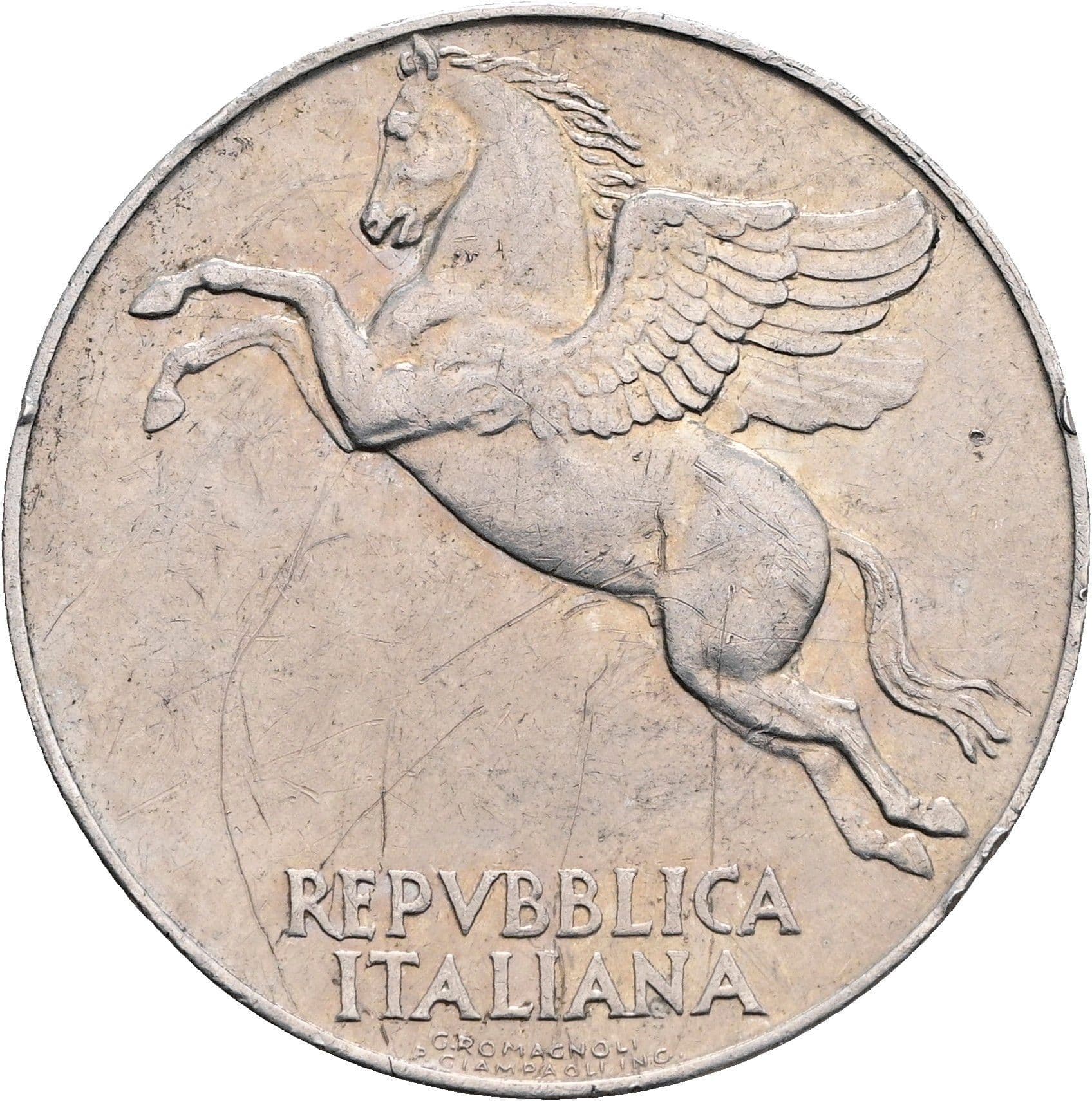 10 Lire 1949 – Rückseite