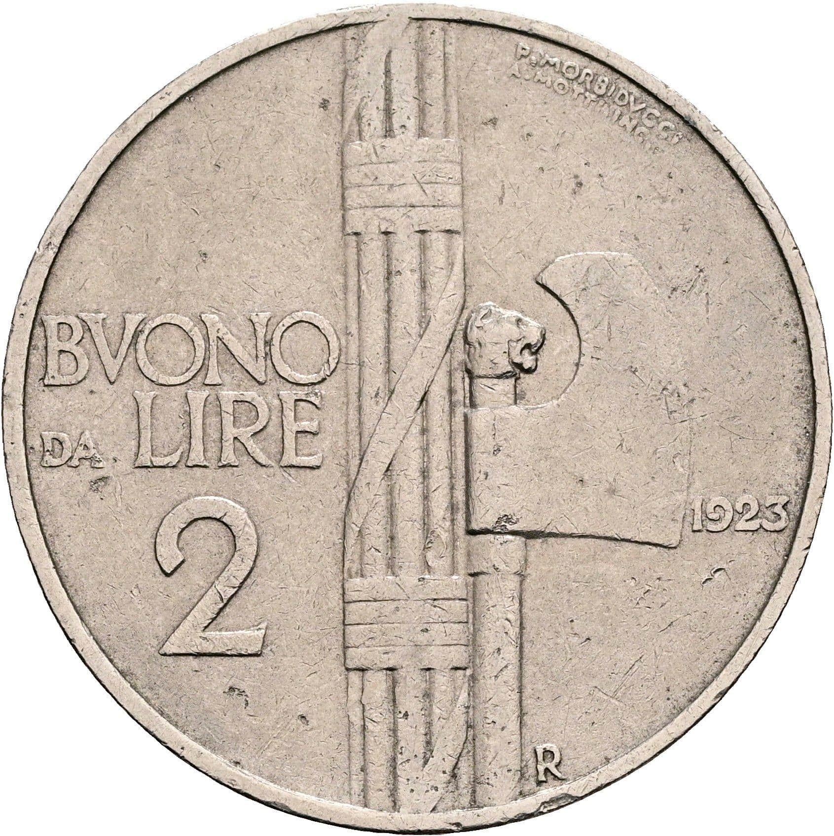 2 Lire Vittorio Emanuele III. 1900-1946 1923 – Rückseite