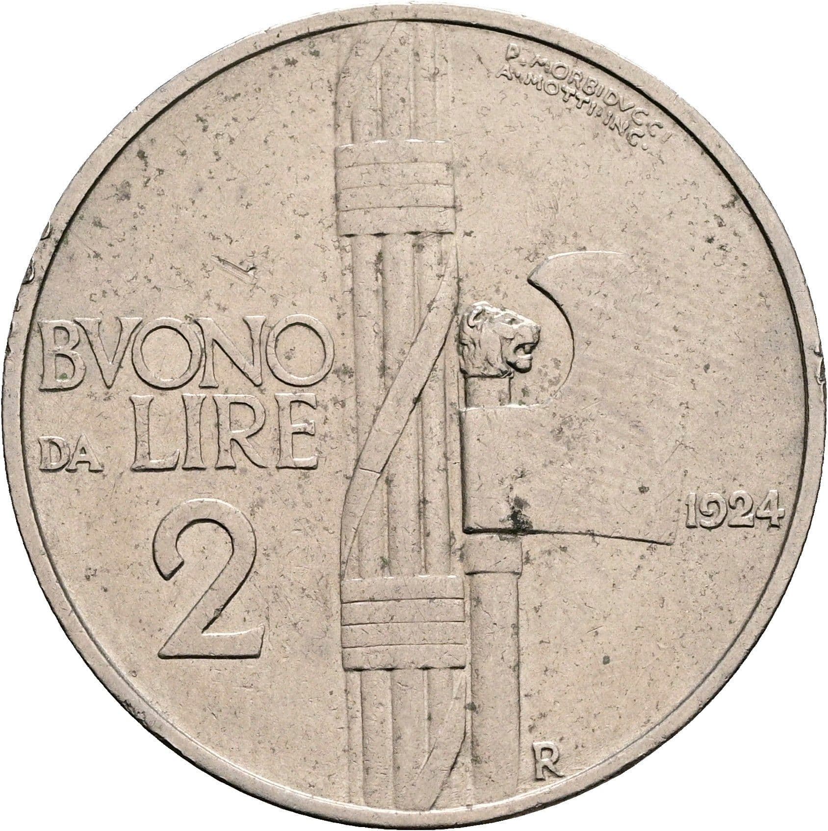 2 Lire Vittorio Emanuele III. 1900-1946 1924 – Rückseite