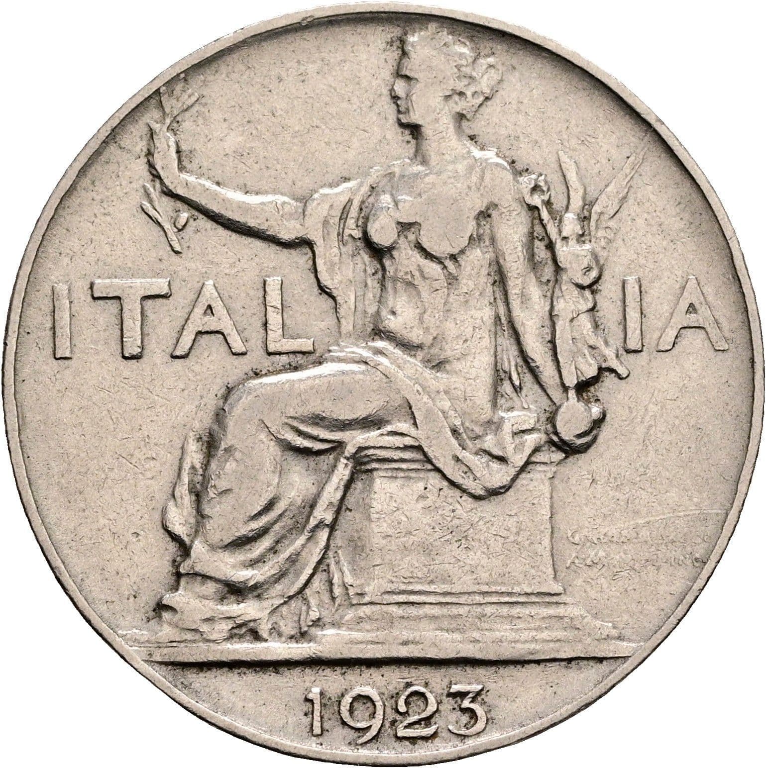 1 Lira Vittorio Emanuele III. 1900-1946 1923 – Rückseite