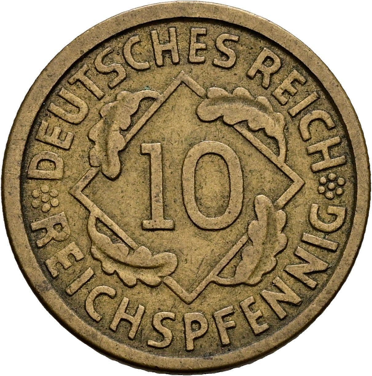 10 Reichspfennig 1924 E – Vorderseite