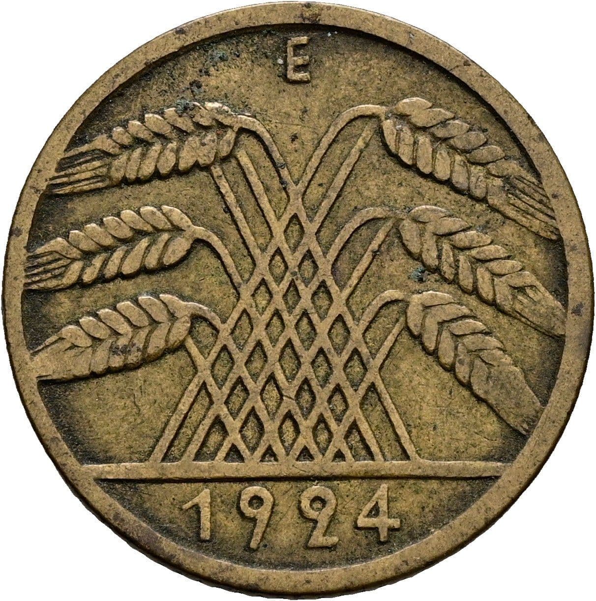 10 Reichspfennig 1924 E – Rückseite