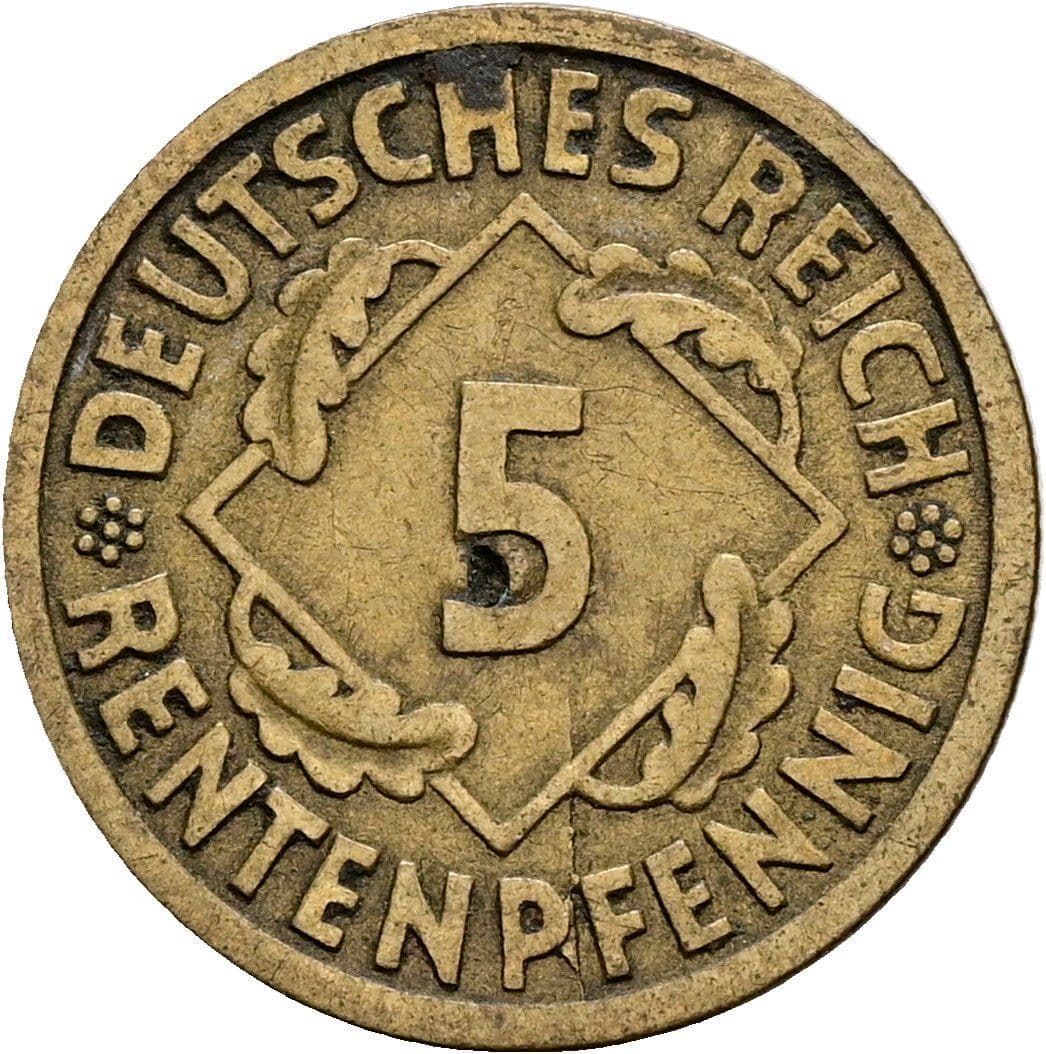 5 Rentenpfennig 1924 A – Vorderseite