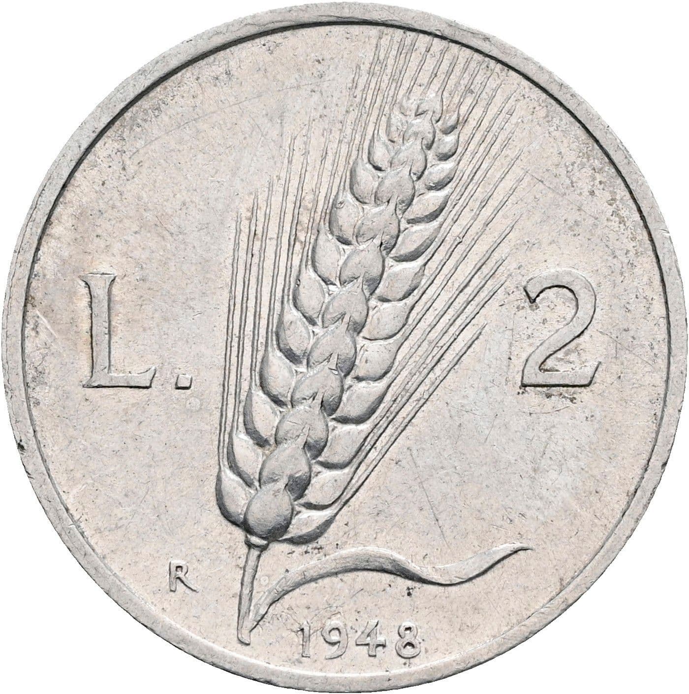 2 Lire 1948 – Rückseite