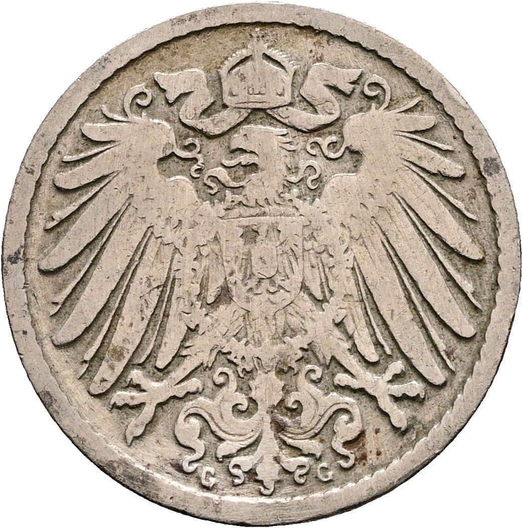 5 Pfennig 1892 G – Rückseite