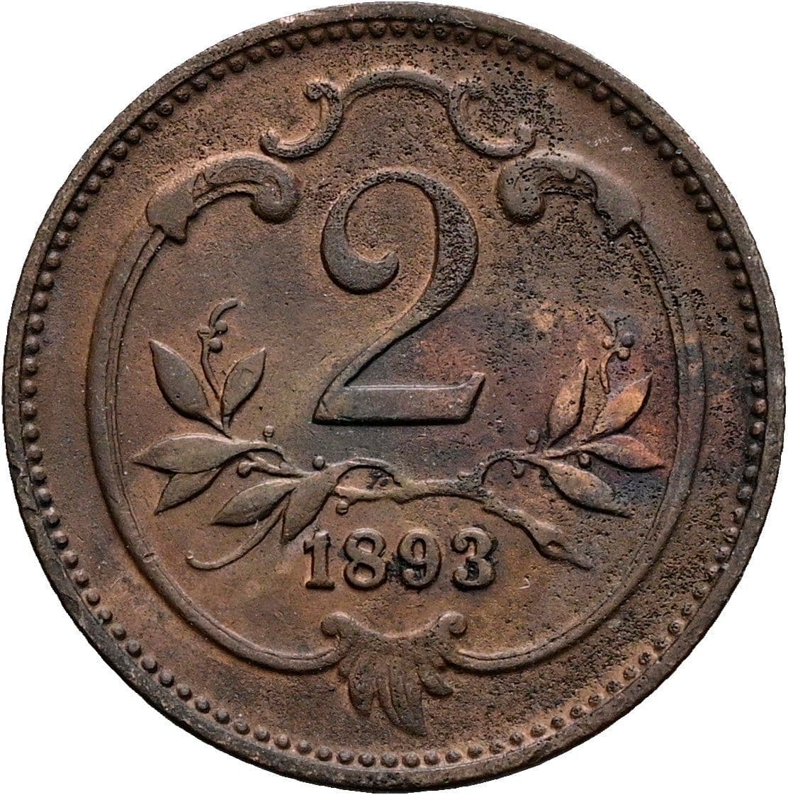 2 Heller Franz Joseph I. 1848-1916 1893 – Vorderseite
