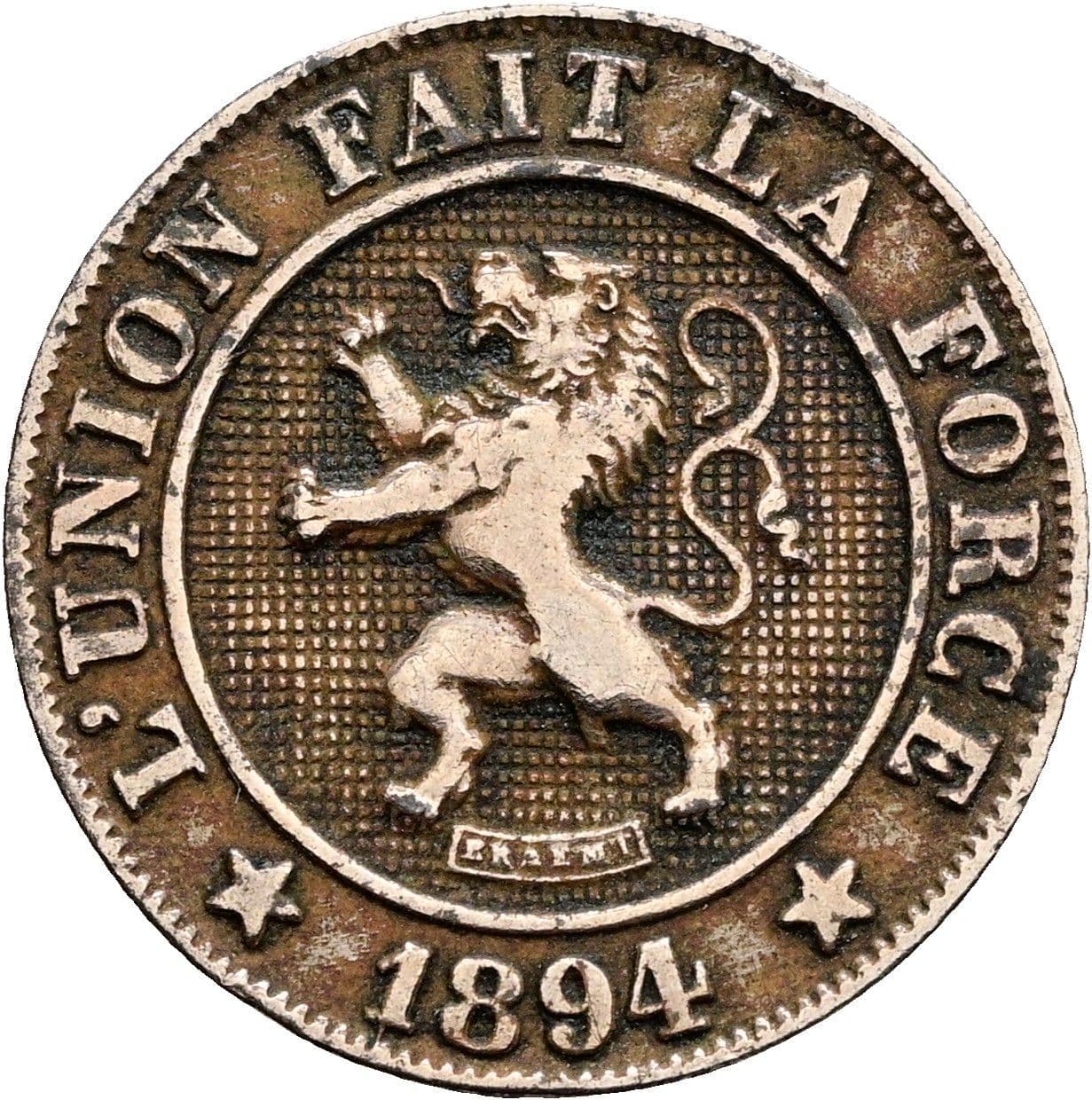 10 Centimes Leopold II. 1865-1909 1894 – Rückseite
