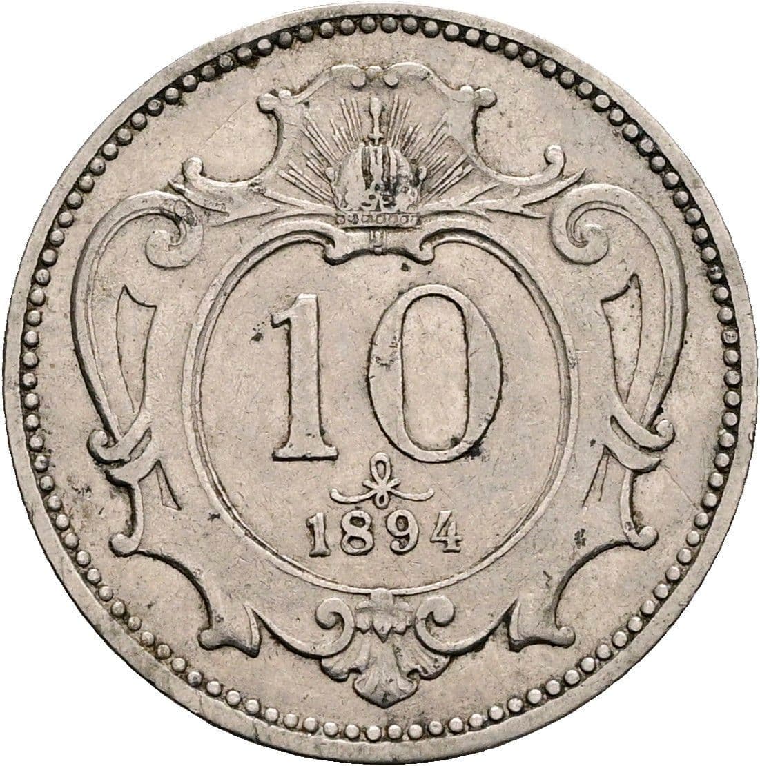 10 Heller Franz Joseph I. 1848-1916 1894 – Vorderseite