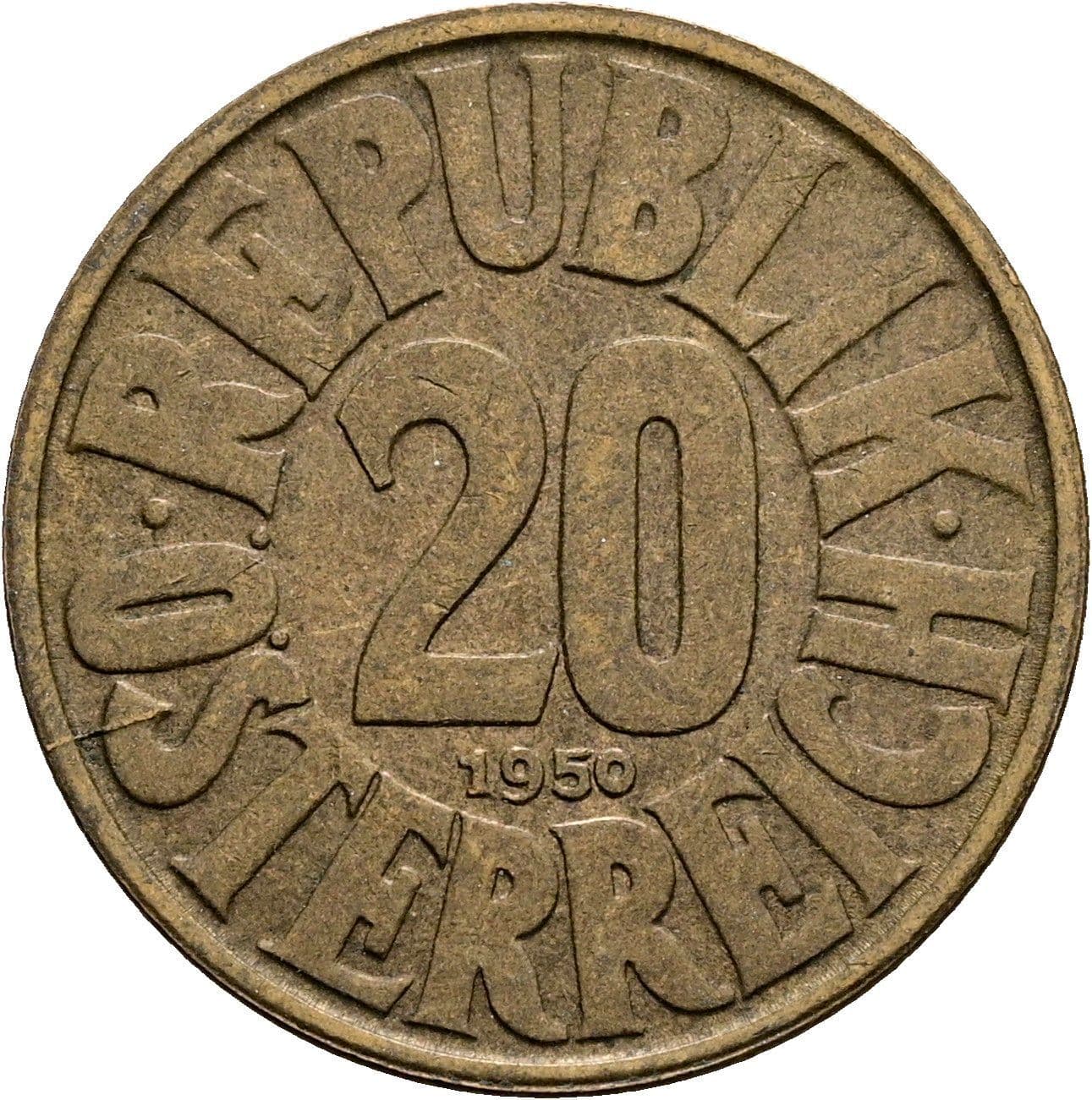 20 Groschen 1950 – Vorderseite