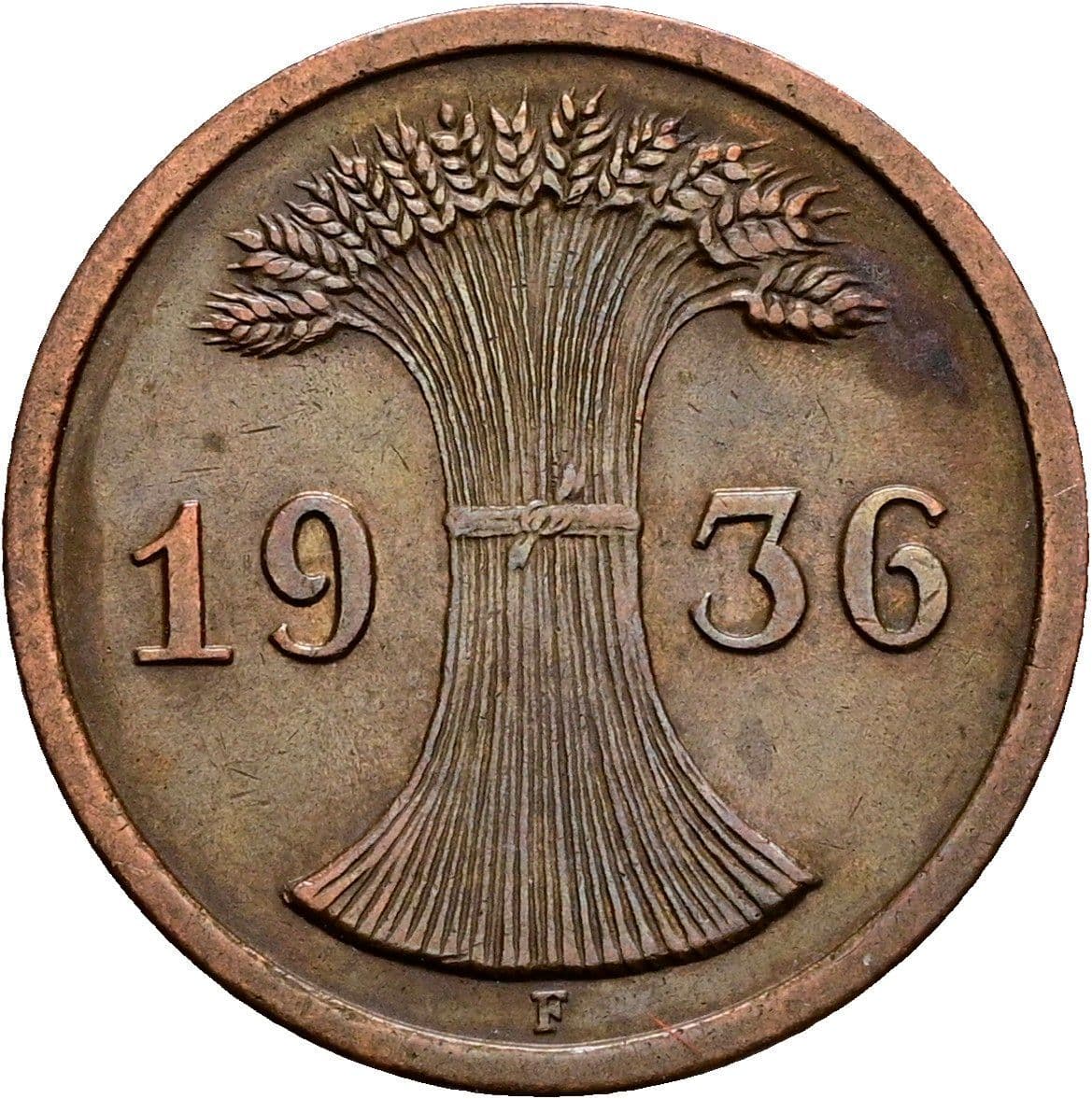 2 Reichspfennig 1936 F – Rückseite