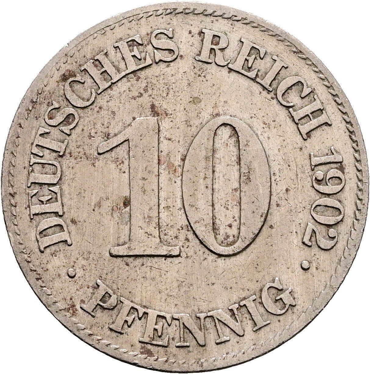 10 Pfennig 1902 E – Vorderseite