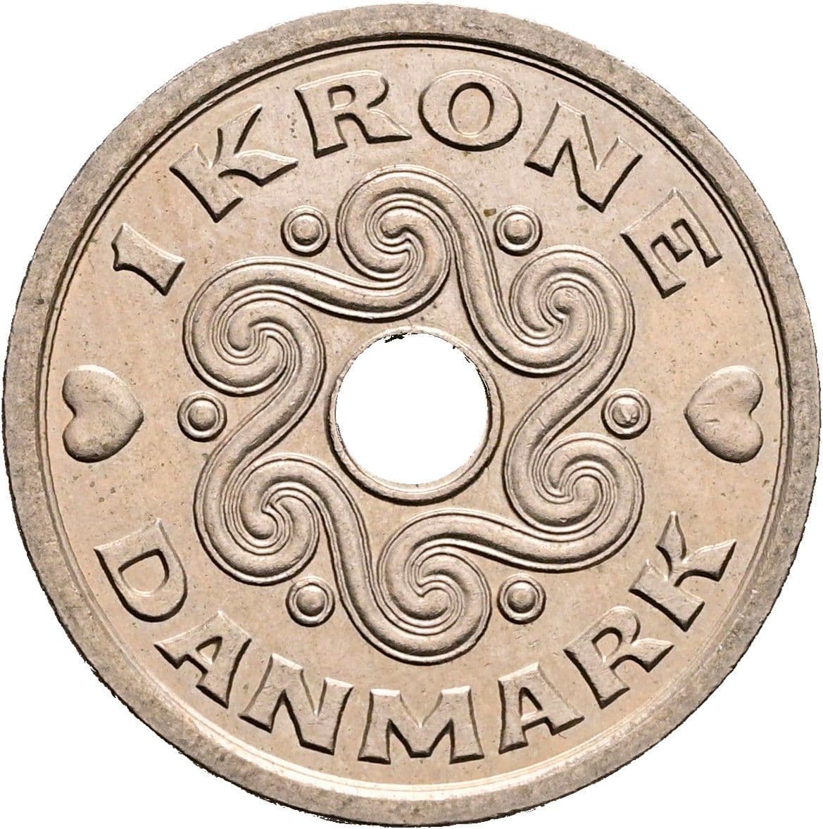 1 Krone Margrethe II. 1972-2024 1992 – Vorderseite
