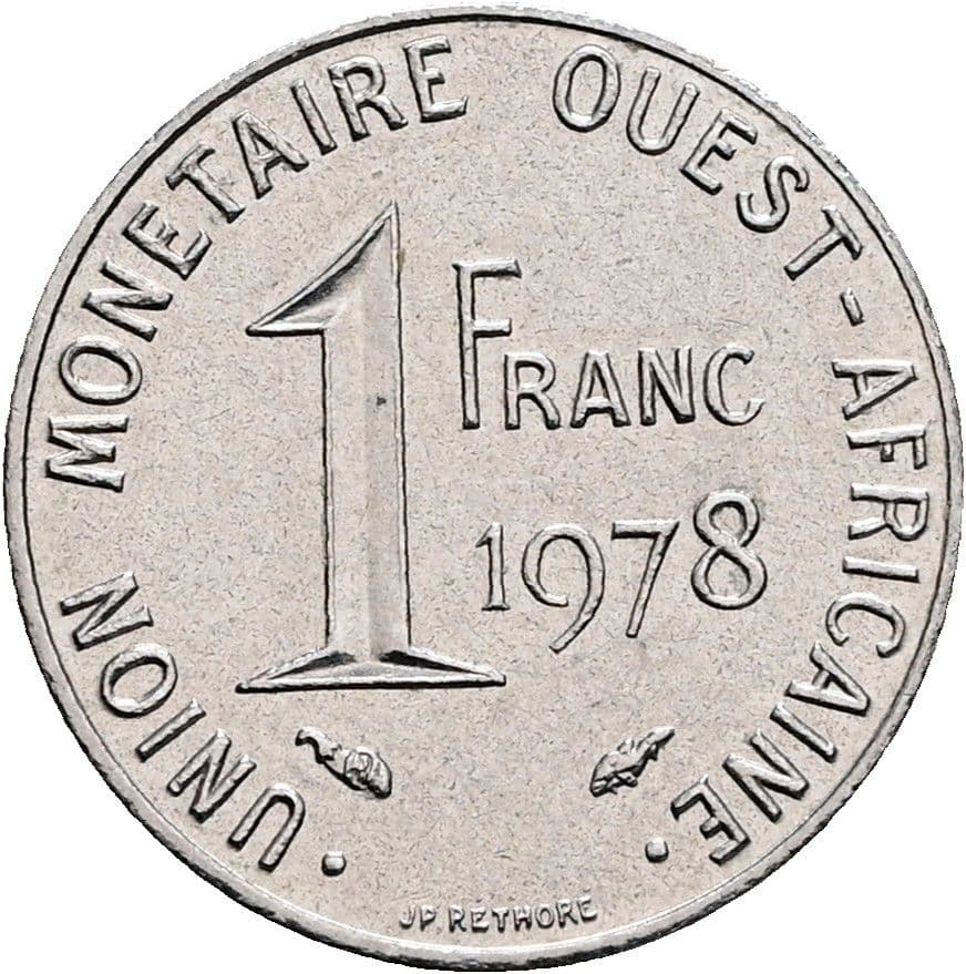 1 Franc 1978 – Rückseite