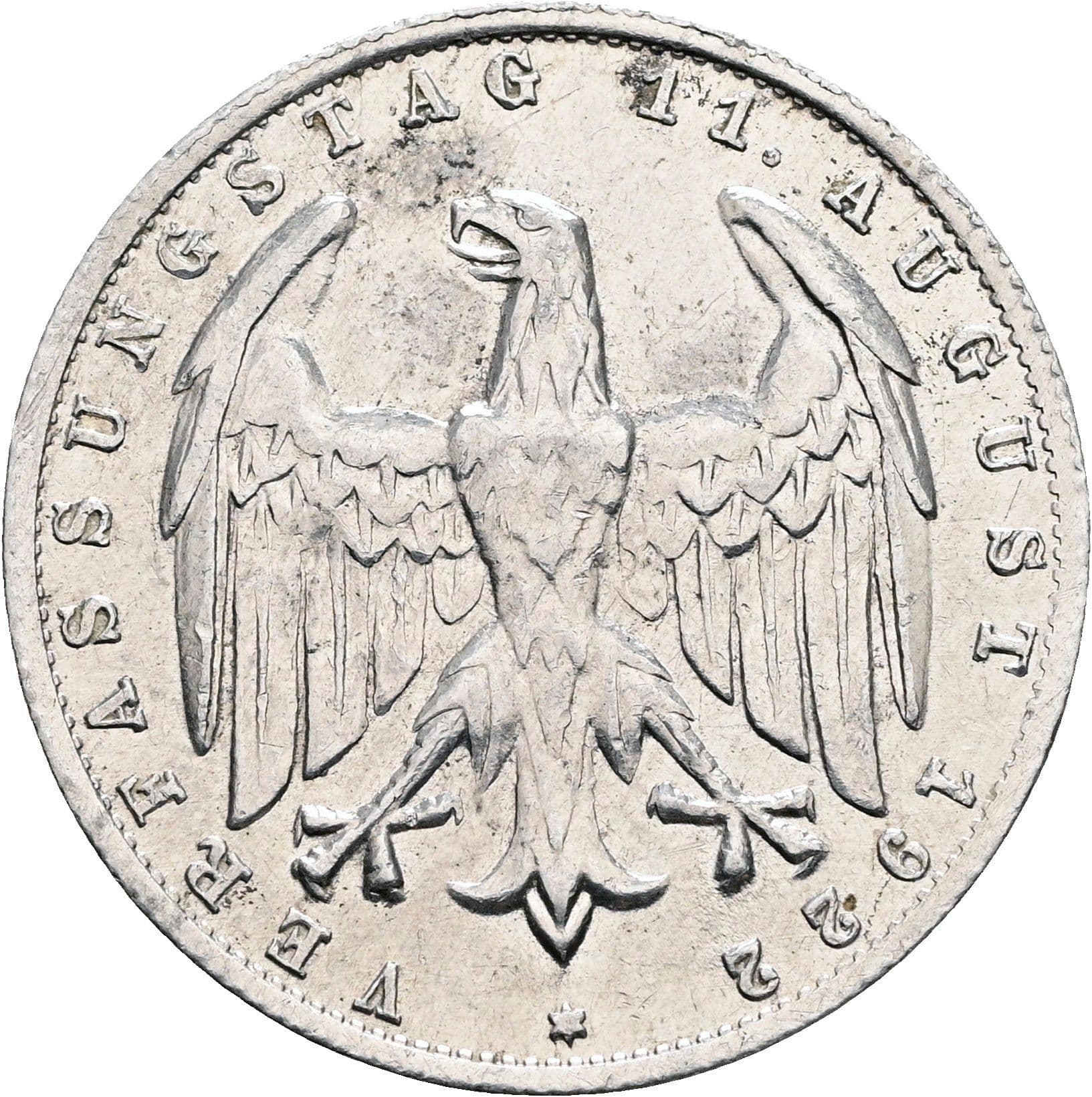 3 Mark 1922 G – Rückseite