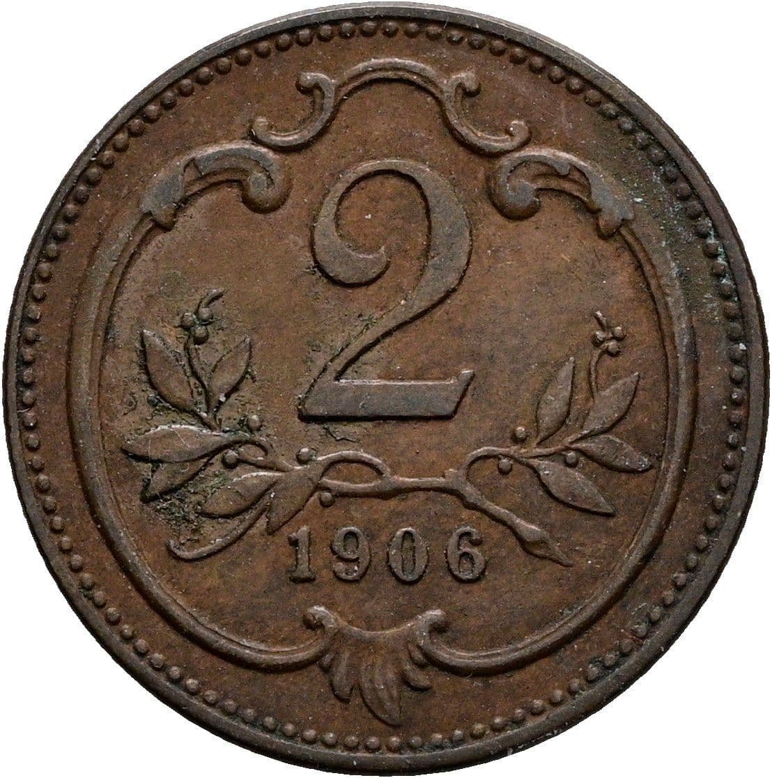2 Heller Franz Joseph I. 1848-1916 1906 – Vorderseite