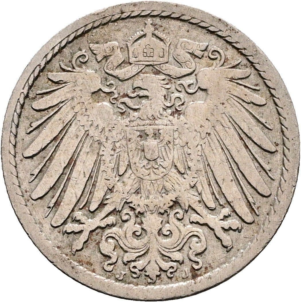 5 Pfennig 1894 J – Rückseite