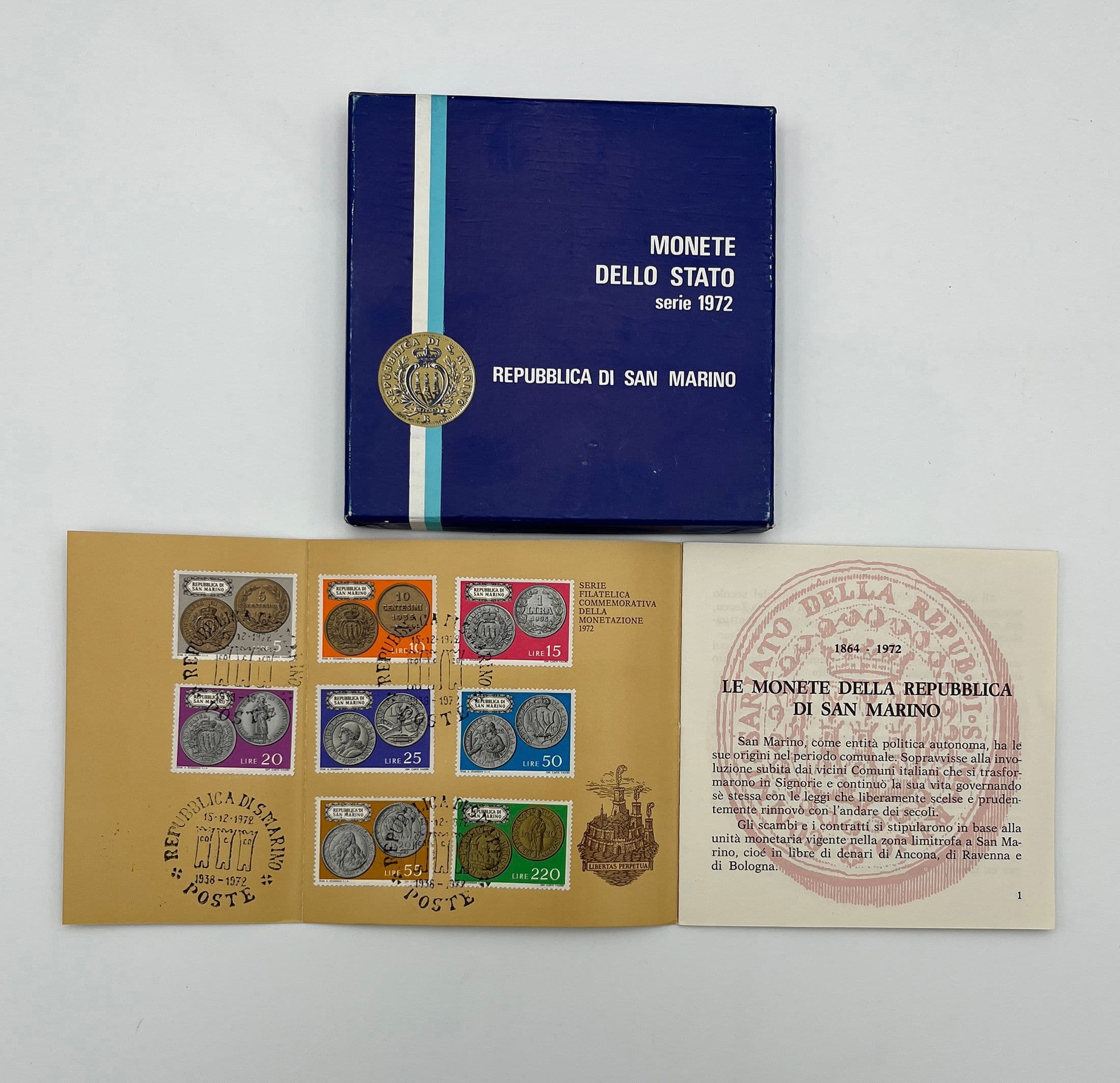 offizieller Kursmünzensatz (1 Lira - 500 Lire) 1972 – Vorderseite