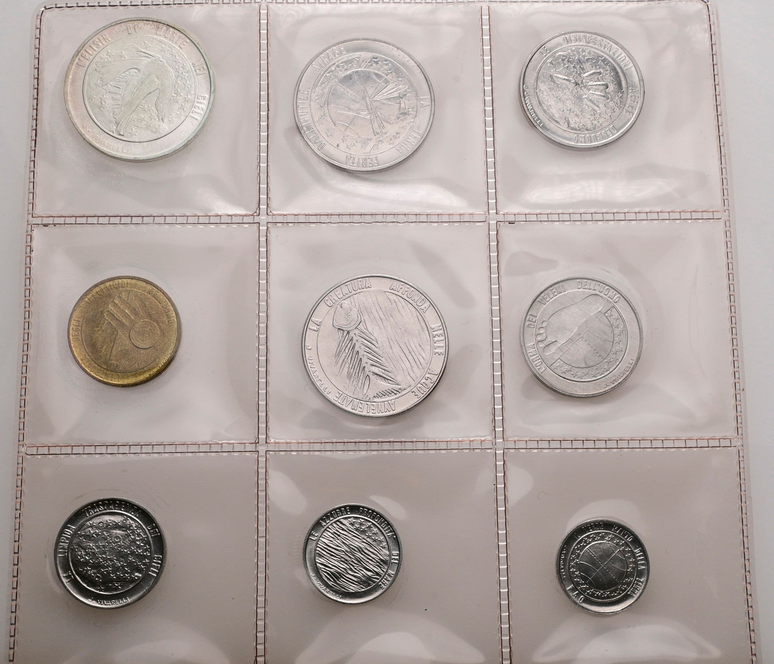 offizieller Kursmünzensatz (1 Lira - 500 Lire) 1977 – Rückseite