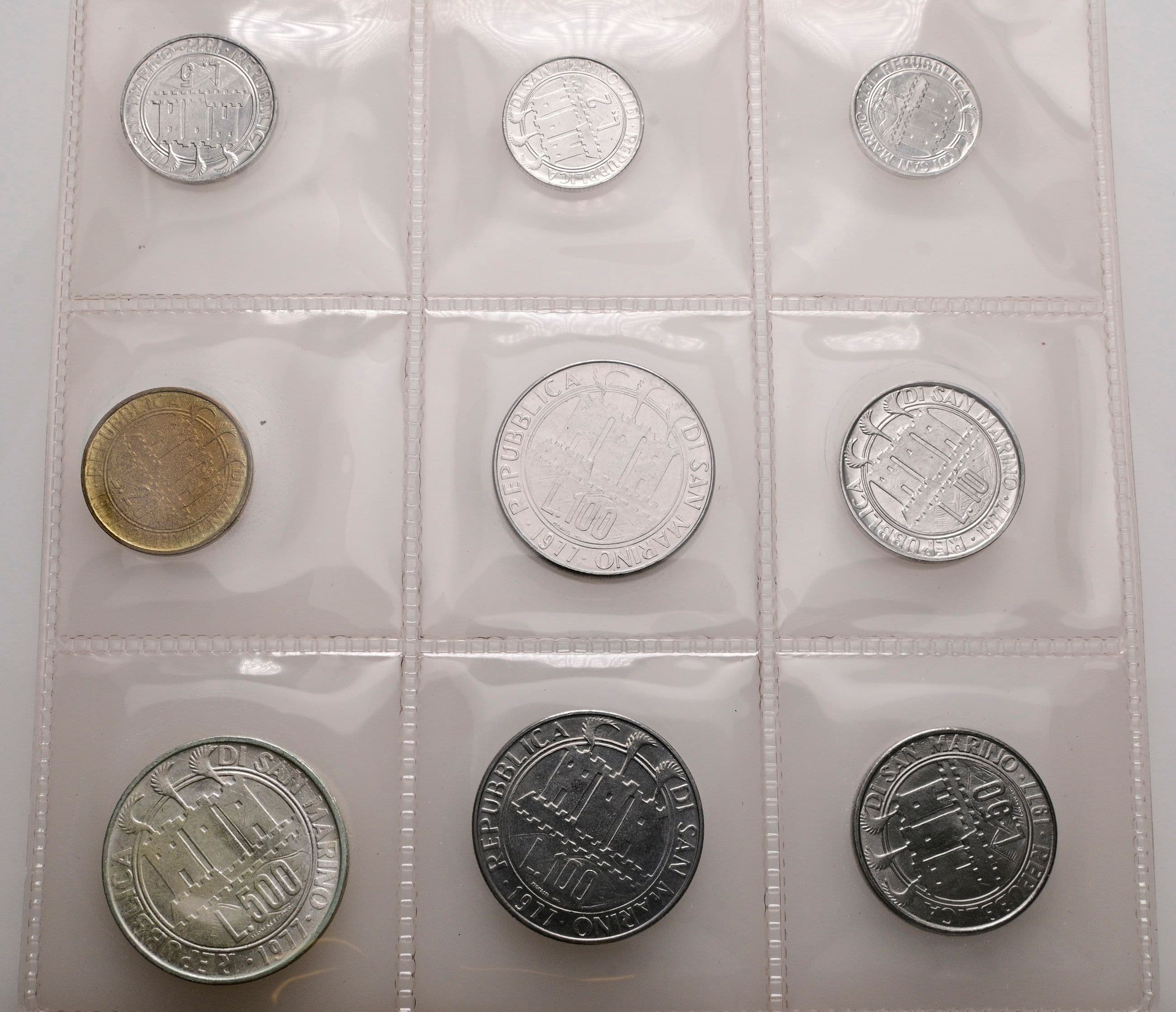 offizieller Kursmünzensatz (1 Lira - 500 Lire)