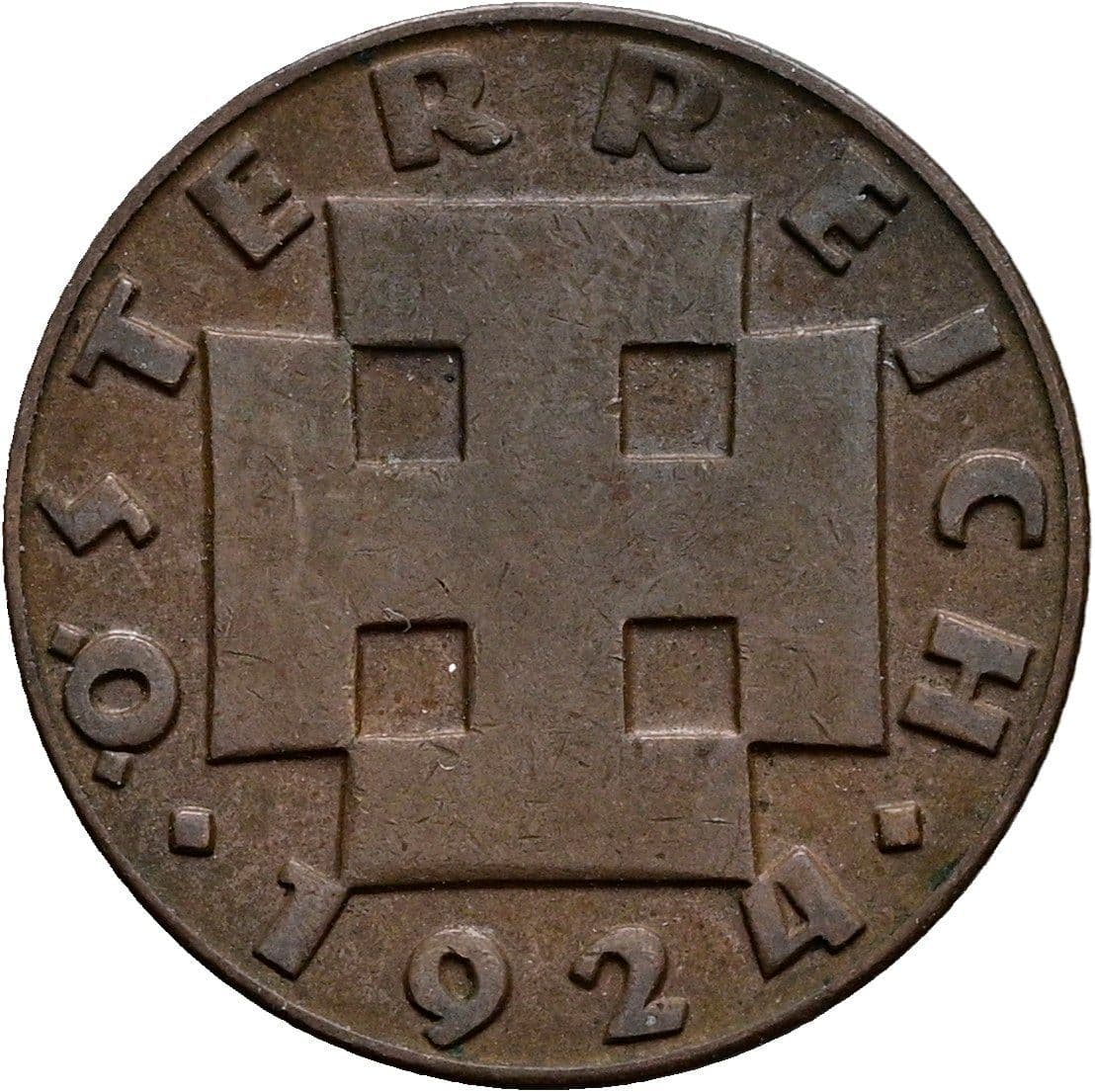 200 Kronen (= 2 Groschen) 1924 – Rückseite