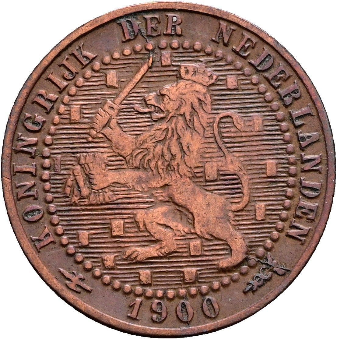 1 Cent Wilhelmina 1890-1948 1900 – Rückseite