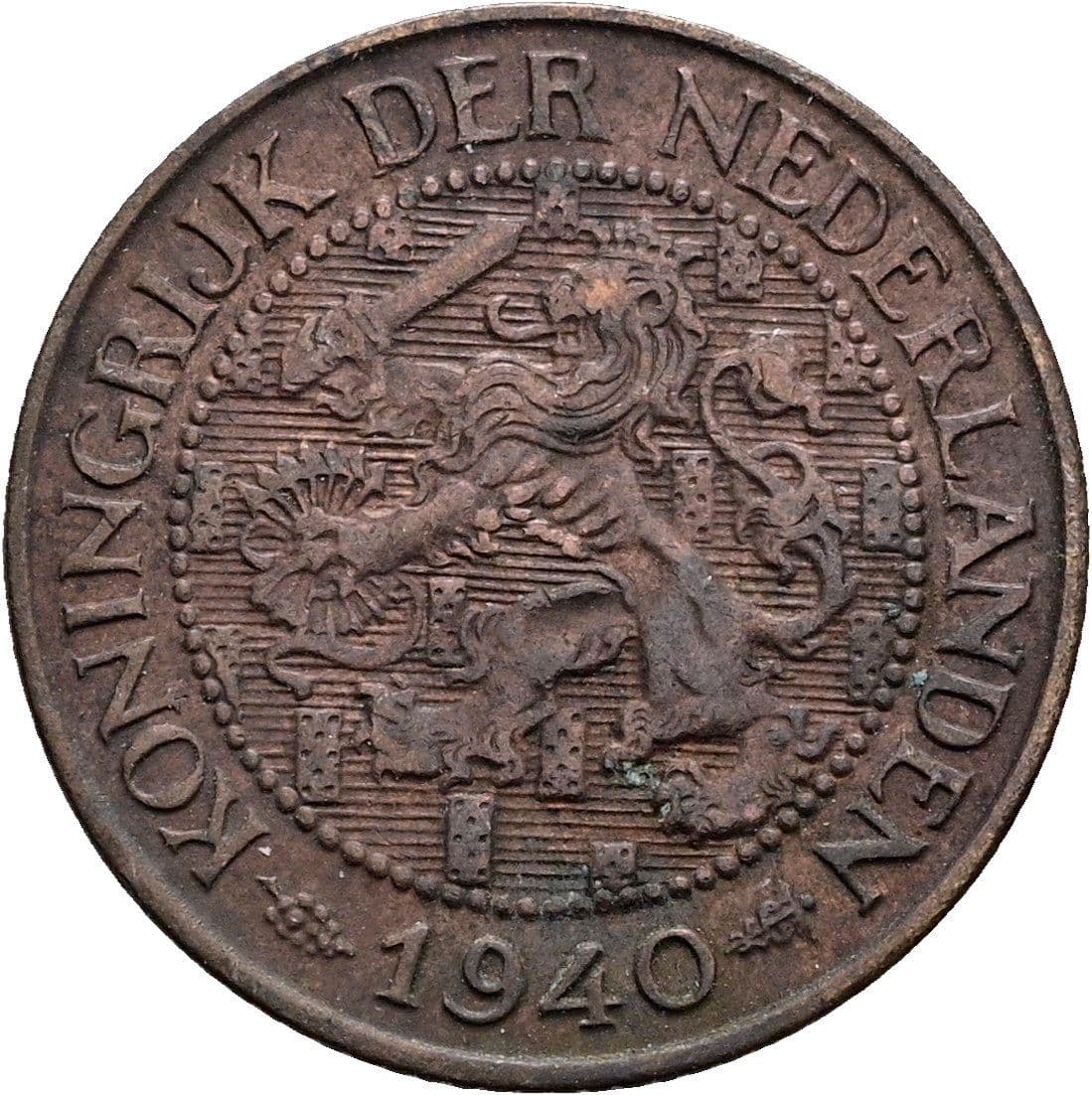 1 Cent Wilhelmina 1890-1948 1940 – Rückseite
