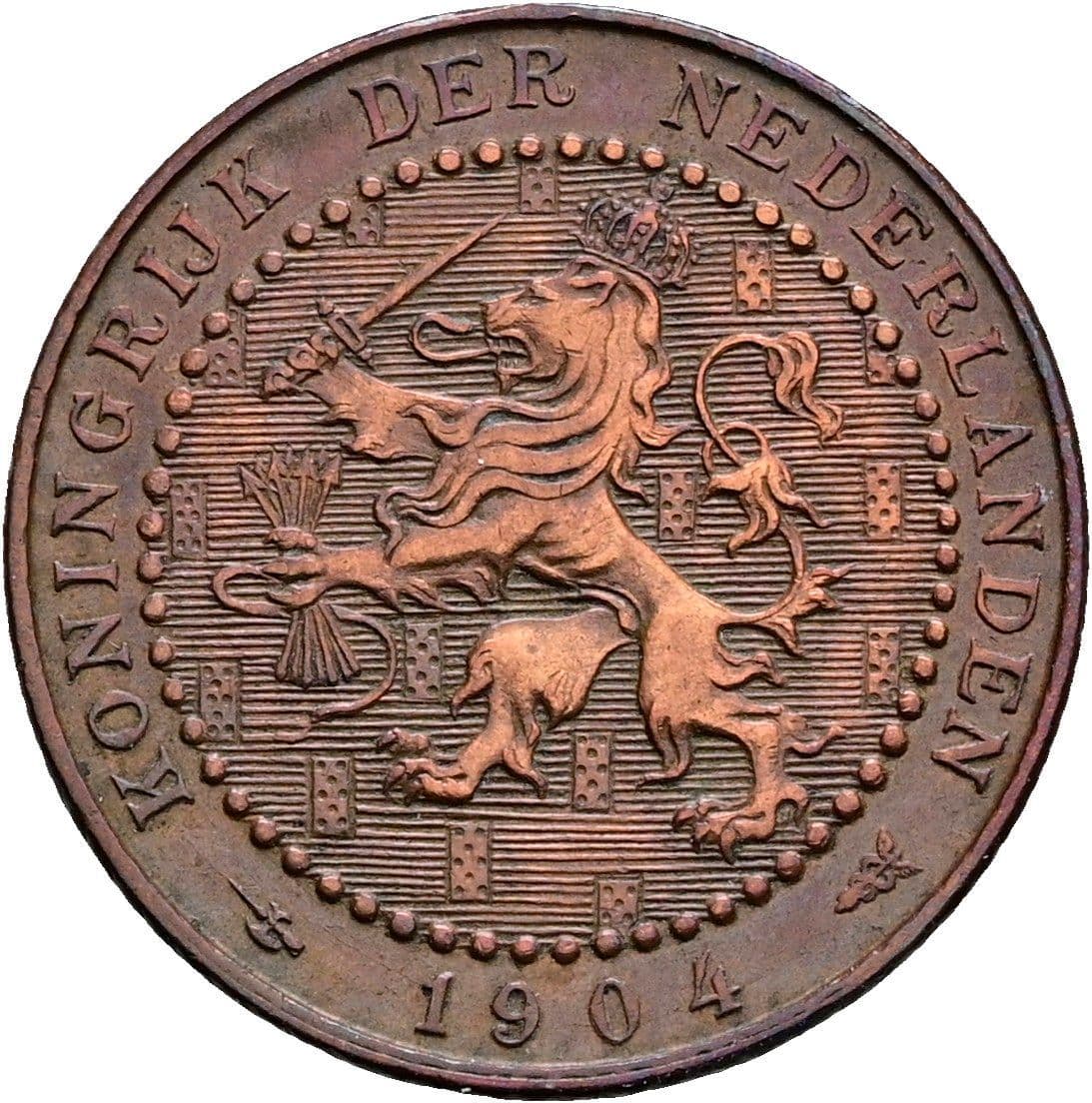 1 Cent Wilhelmina 1890-1948 1904 – Rückseite