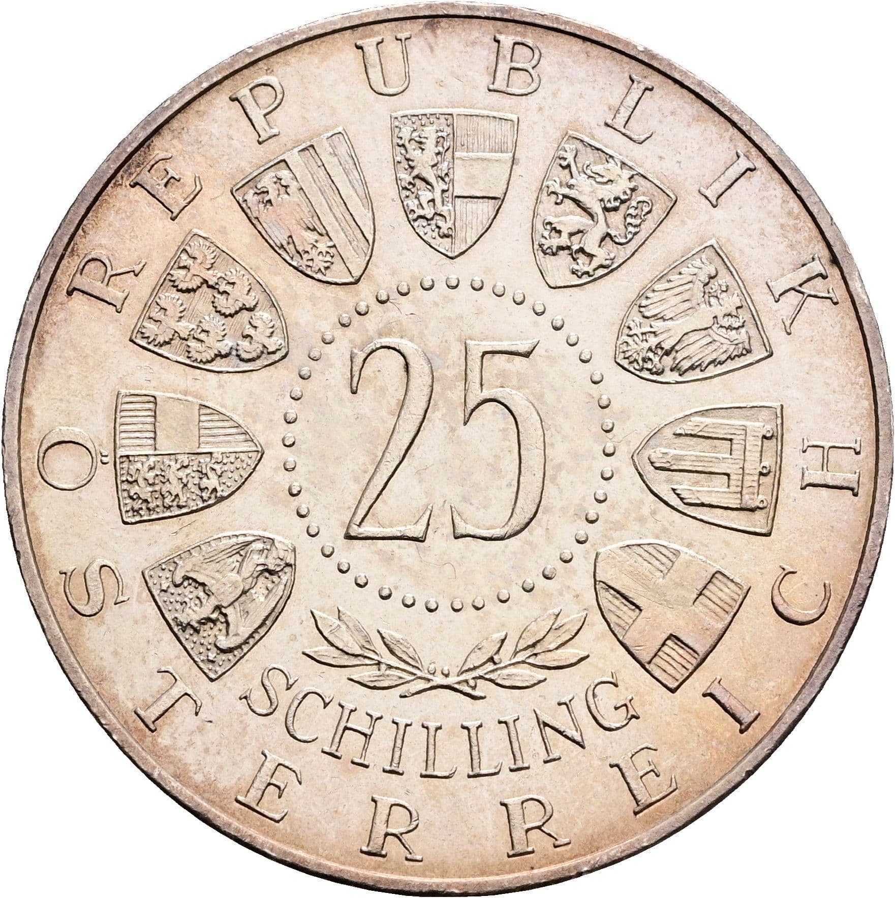 25 Schilling 1955 – Rückseite