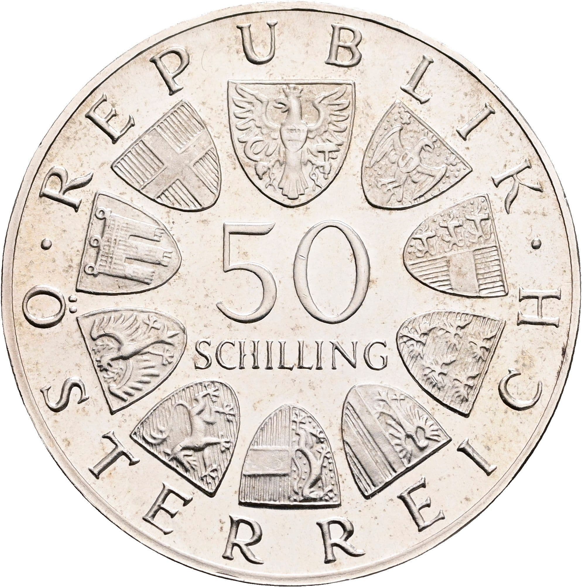 50 Schilling 1968 – Rückseite