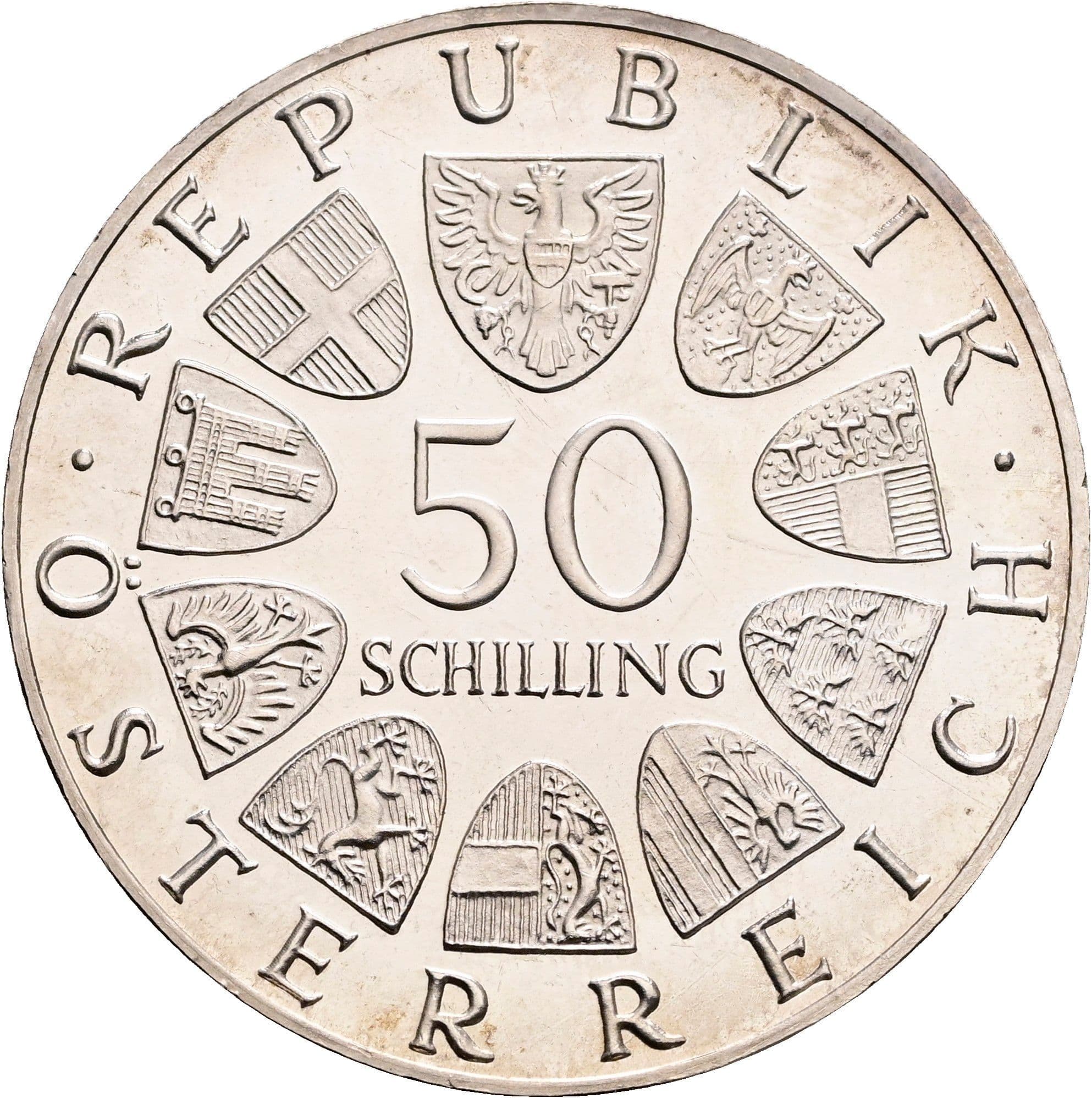 50 Schilling 1968 – Rückseite