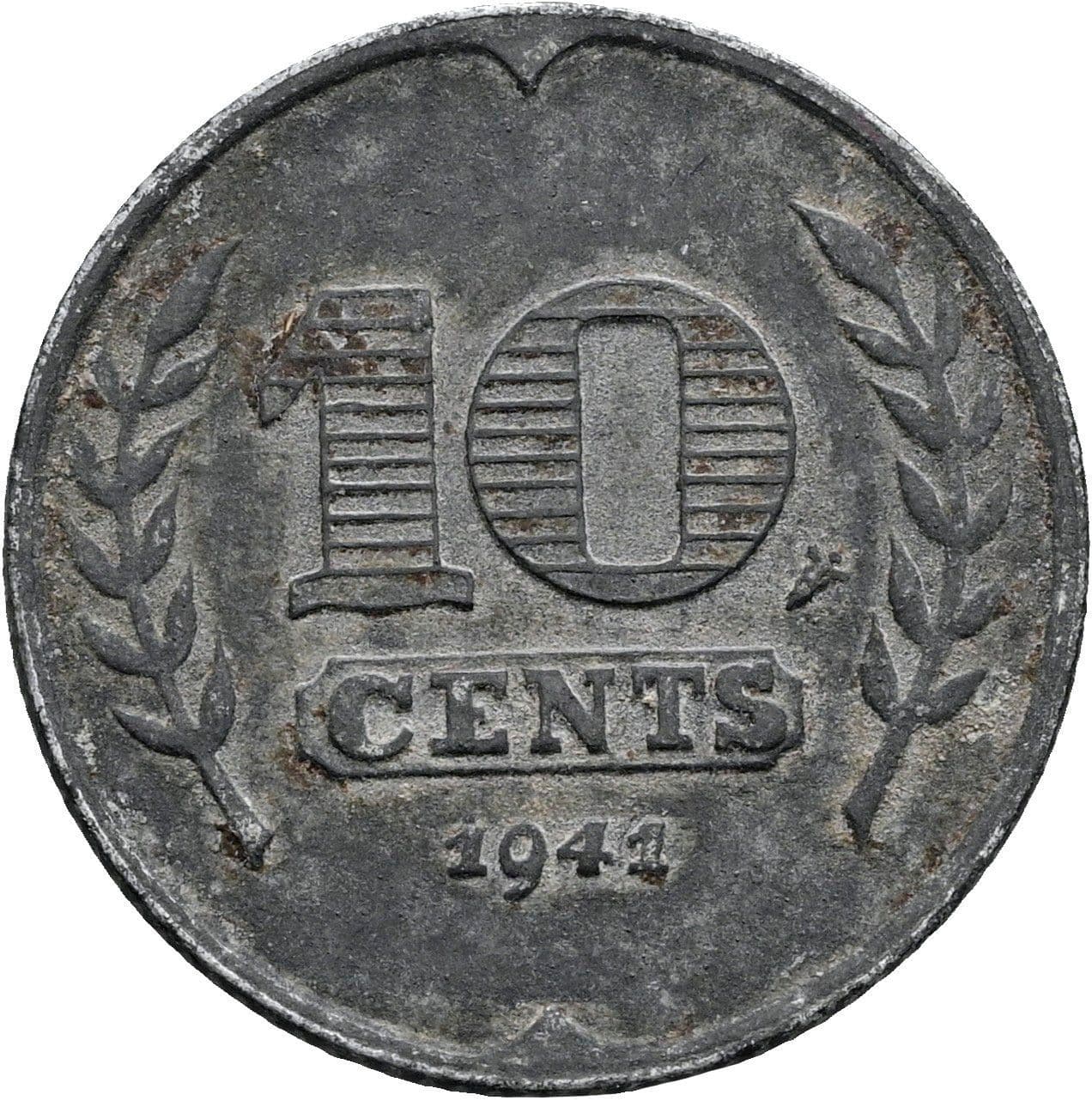 10 Cents Wilhelmina 1890-1948 1941 – Rückseite