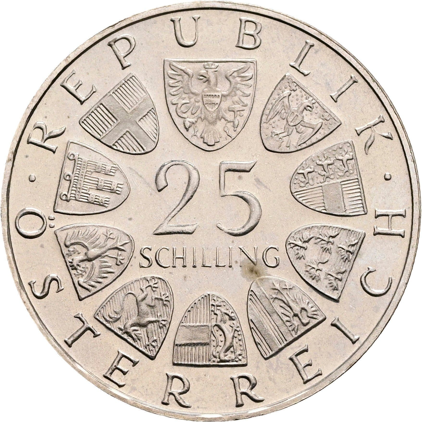 25 Schilling 1969 – Rückseite