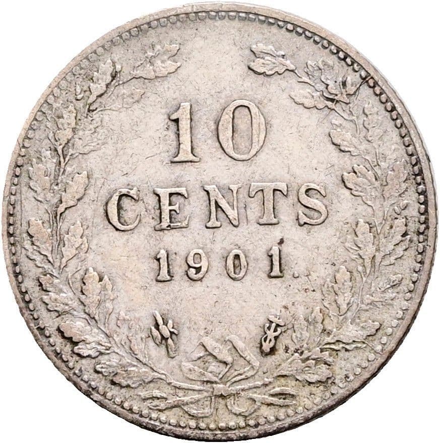 10 Cents Wilhelmina 1890-1948 1901 – Rückseite