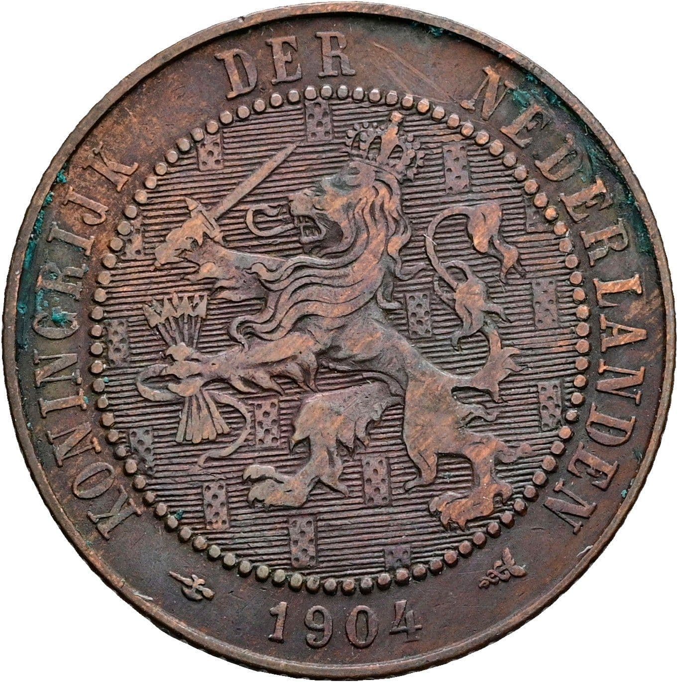 2 1/2 Cent Wilhelmina 1890-1948 1904 – Rückseite