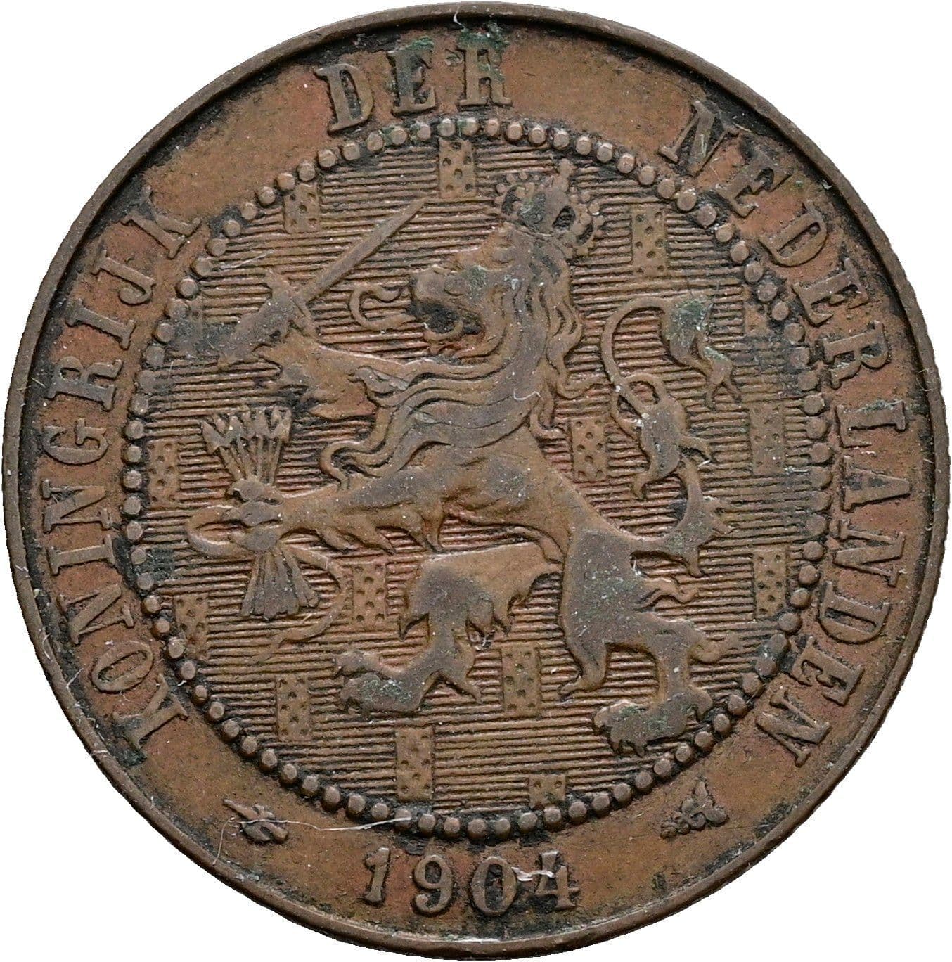 2 1/2 Cent Wilhelmina 1890-1948 1904 – Rückseite